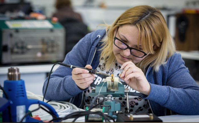 CNC wiring department at the Rega factory