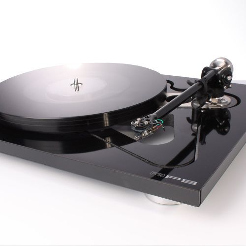 Rega's RP8 turntable in black.